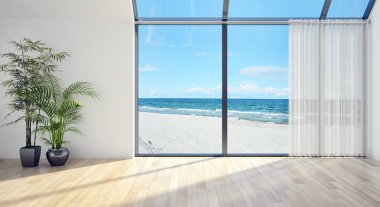 modern parlak iç mekan 3D resimleme