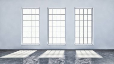 modern parlak iç mekan 3D resimleme