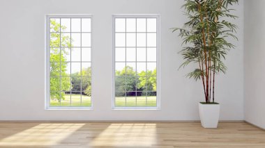 modern parlak iç mekan 3D resimleme