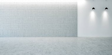 modern parlak iç mekan 3D resimleme