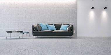 modern parlak iç mekan 3D resimleme