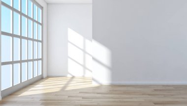 modern parlak iç mekan 3D resimleme