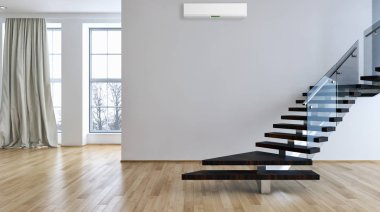 modern parlak iç mekan 3D resimleme