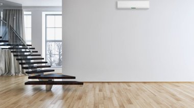 modern parlak iç mekan 3D resimleme