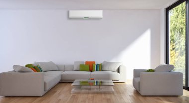 modern parlak iç mekan 3D resimleme