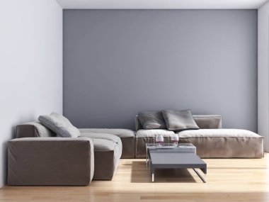 modern parlak iç mekan 3D resimleme