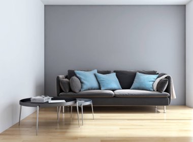 modern parlak iç mekan 3D resimleme