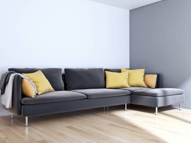 modern parlak iç mekan 3D resimleme