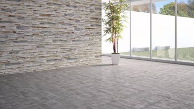 modern parlak iç mekan 3D resimleme