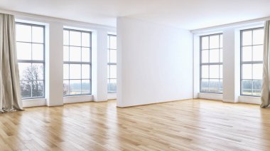 modern parlak iç mekan 3D resimleme