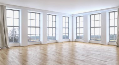 modern parlak iç mekan 3D resimleme