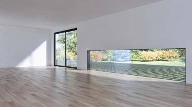 modern parlak iç mekan 3D resimleme