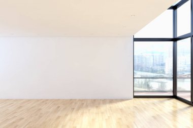 modern parlak iç mekan 3D resimleme