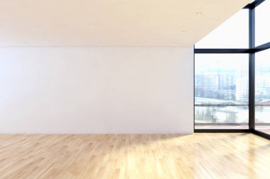 modern parlak iç mekan 3D resimleme