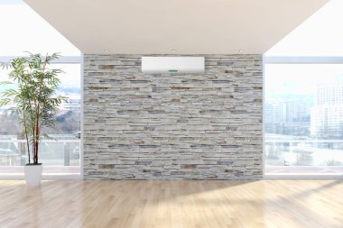 modern parlak iç mekan 3D resimleme