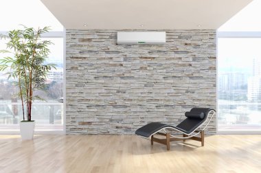 modern parlak iç mekan 3D resimleme