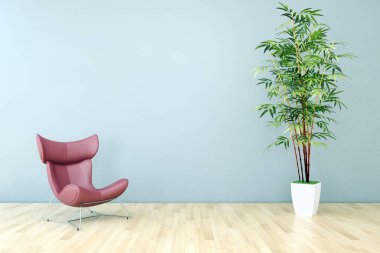 modern parlak iç mekan 3D resimleme