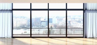 modern parlak iç mekan 3D resimleme