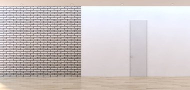 modern parlak iç mekan 3D resimleme