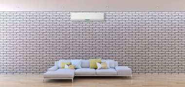 modern parlak iç mekan 3D resimleme