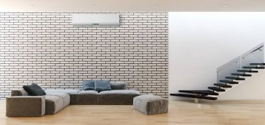 modern parlak iç mekan 3D resimleme