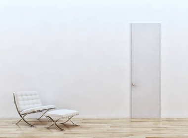 modern parlak iç mekan 3D resimleme