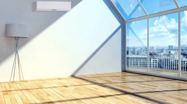 modern parlak iç mekan 3D resimleme