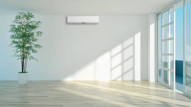 modern parlak iç mekan 3D resimleme