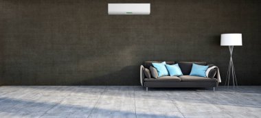 modern parlak iç mekan 3D resimleme