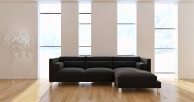 modern parlak iç mekan 3D resimleme