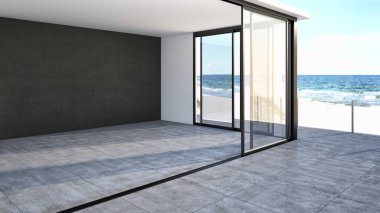 modern parlak iç mekan 3D resimleme