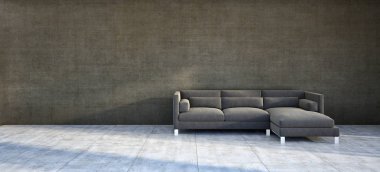 modern parlak iç mekan 3D resimleme