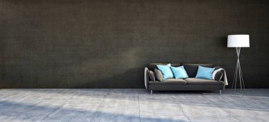 modern parlak iç mekan 3D resimleme