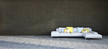 modern parlak iç mekan 3D resimleme