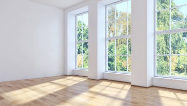 modern parlak iç mekan 3D resimleme
