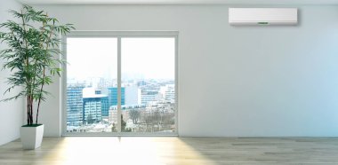 modern parlak iç mekan 3D resimleme