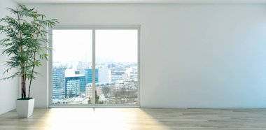 modern parlak iç mekan 3D resimleme