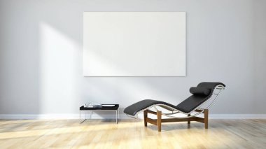 modern parlak iç mekan 3D resimleme