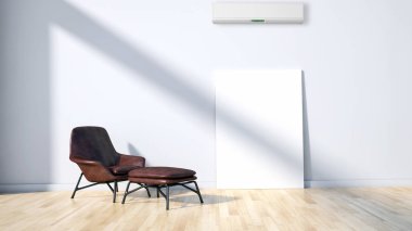 modern parlak iç mekan 3D resimleme