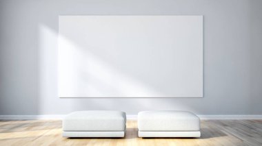 modern parlak iç mekan 3D resimleme