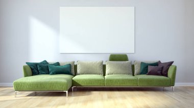 modern parlak iç mekan 3D resimleme