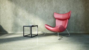 modern parlak iç mekan 3D resimleme