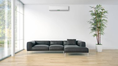 modern parlak iç mekan 3D resimleme