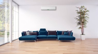 modern parlak iç mekan 3D resimleme