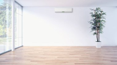 modern parlak iç mekan 3D resimleme