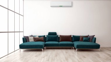 modern parlak iç mekan 3D resimleme