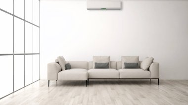 modern parlak iç mekan 3D resimleme