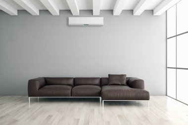 modern parlak iç mekan 3D resimleme