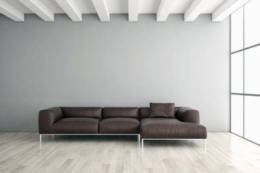 modern parlak iç mekan 3D resimleme