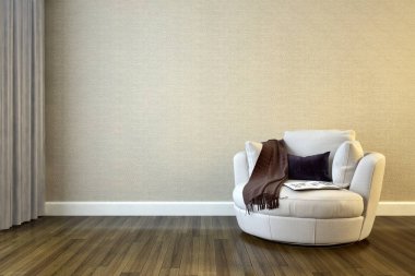 modern parlak iç mekan 3D resimleme